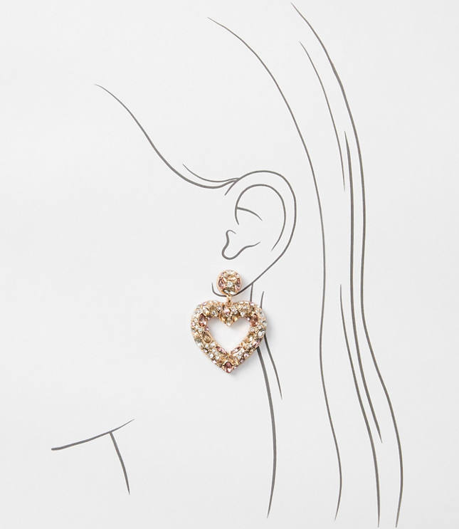 Crystal Heart Drop Earrings