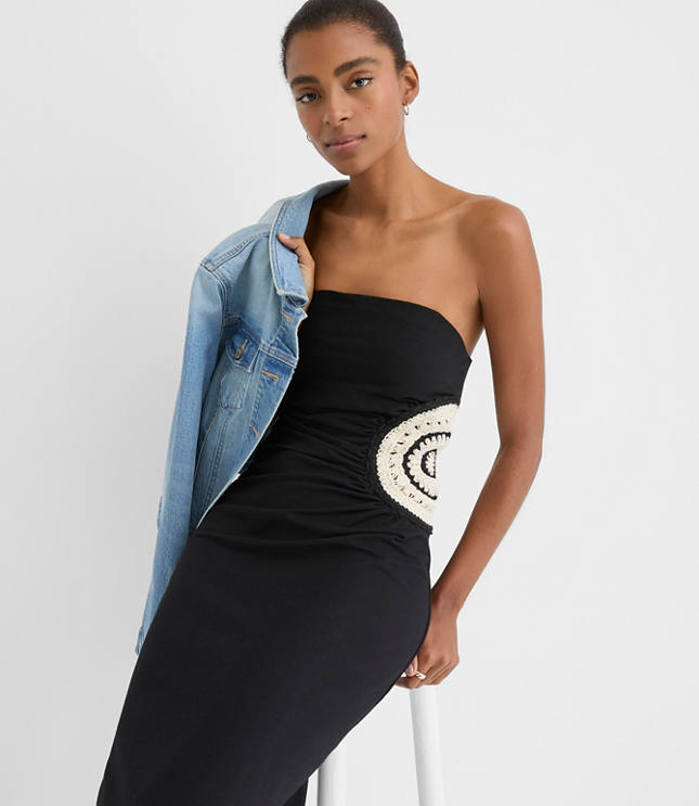 LOFT Beach Crochet Bra Maxi Dress