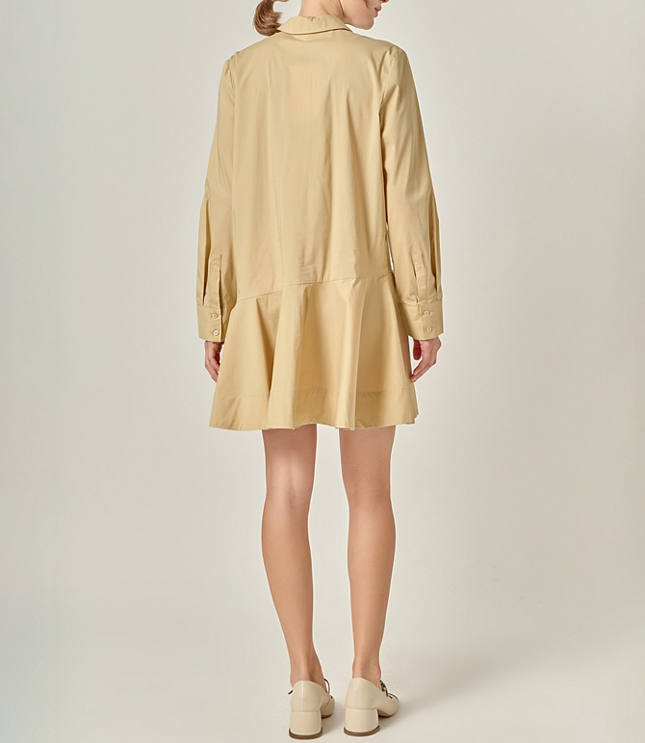 English Factory Collar Flare Skirt Dress