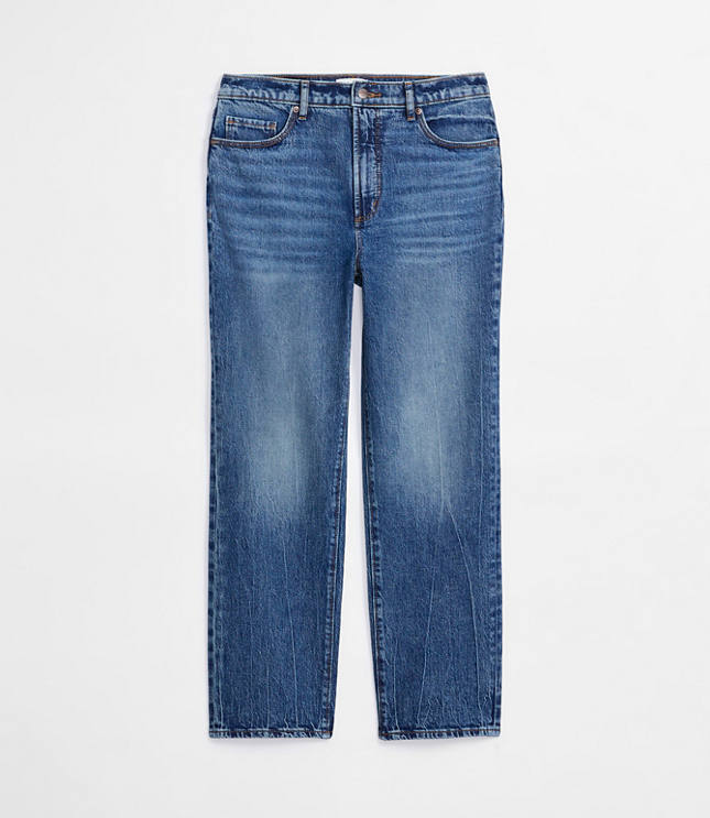 Rivete Curvy High Rise Straight Jeans in Echo Wash