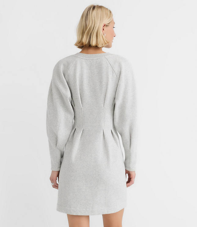 Heathered Pleated Terry Mini Dress
