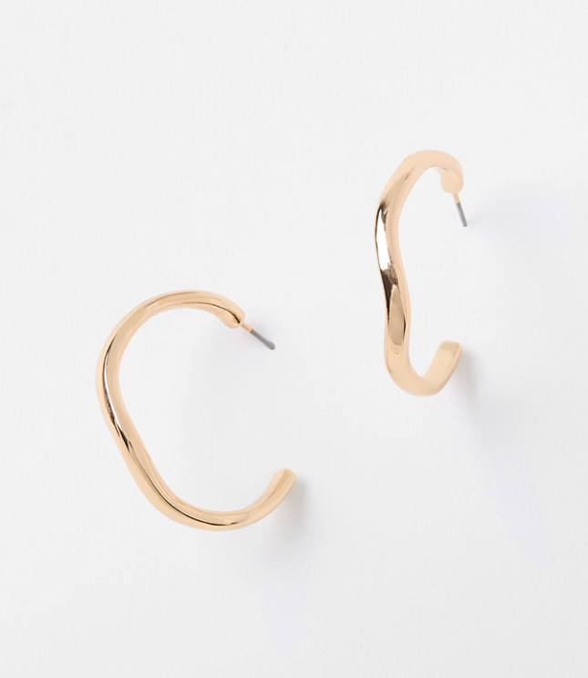 Molded Metal Hoop Earrings