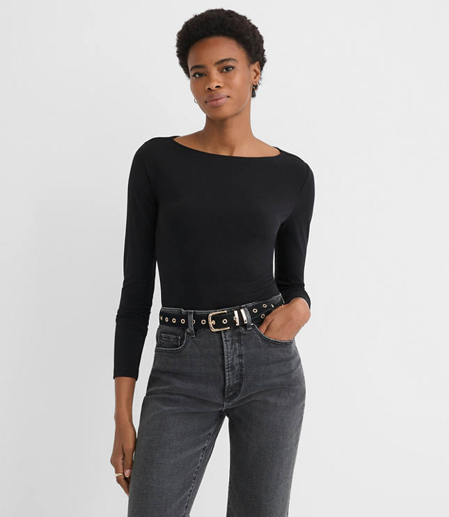 Crepe Jersey Draped Back Top