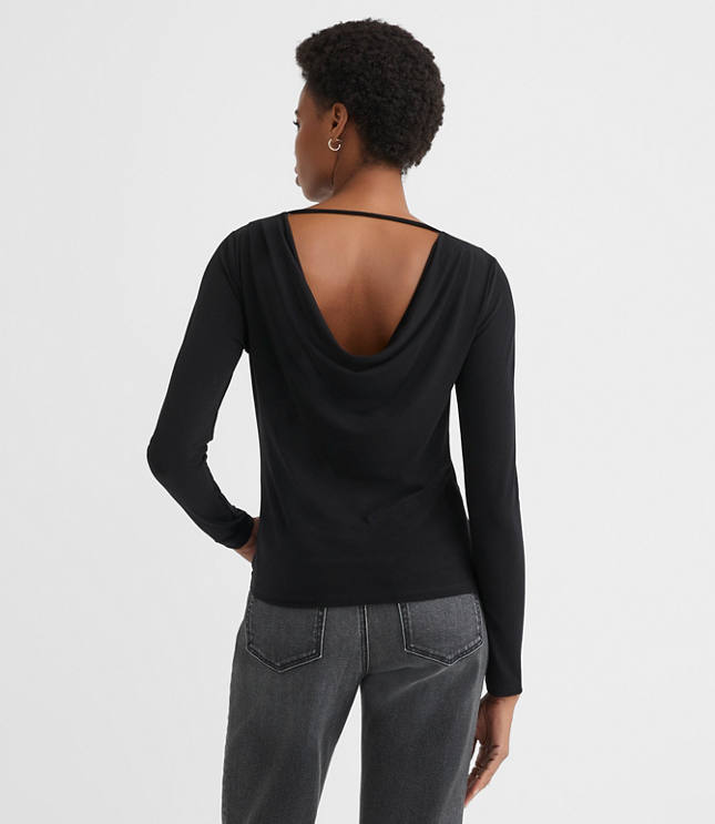 Crepe Jersey Draped Back Top