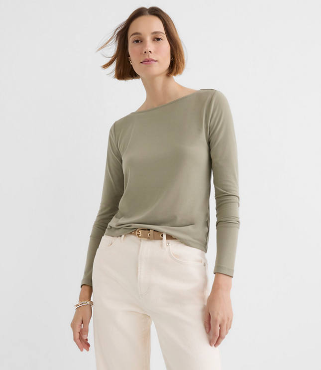 Crepe Jersey Draped Back Top