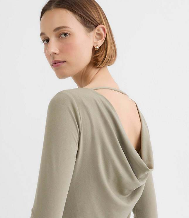 Crepe Jersey Draped Back Top
