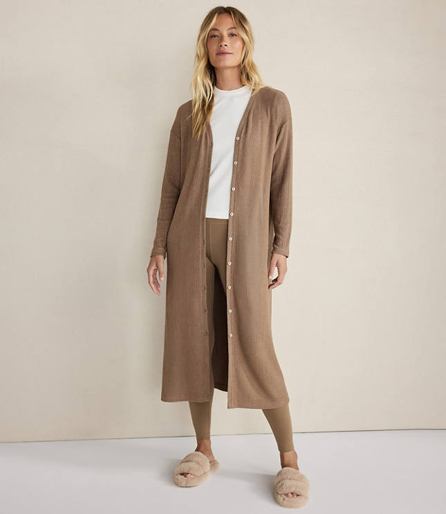 Haven Well Within Brushed Rib Knit Long Sleeve Duster
