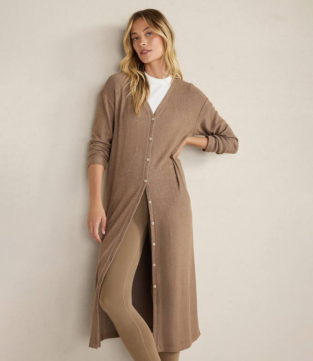 Haven Well Within Brushed Rib Knit Long Sleeve Duster