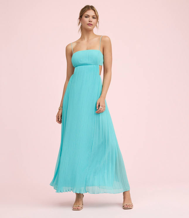 Lately Pleated Cutout Maxi Dress