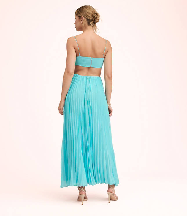 Lately Pleated Cutout Maxi Dress