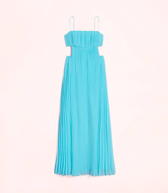 Lately Pleated Cutout Maxi Dress