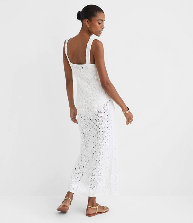 Petite LOFT Beach Stitchy V-Neck Maxi Sweater Dress