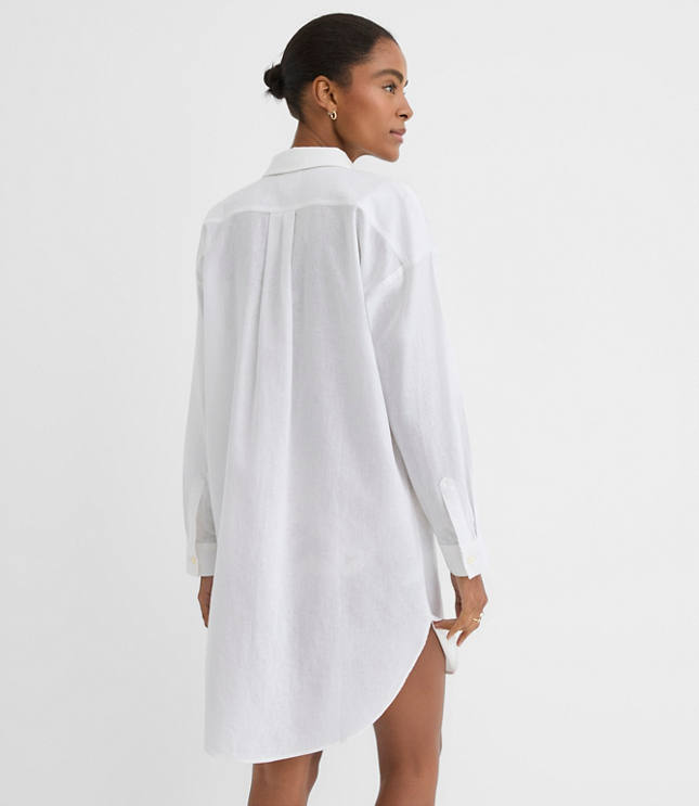 LOFT Beach Linen Cotton Swimsuit Coverup Shirt