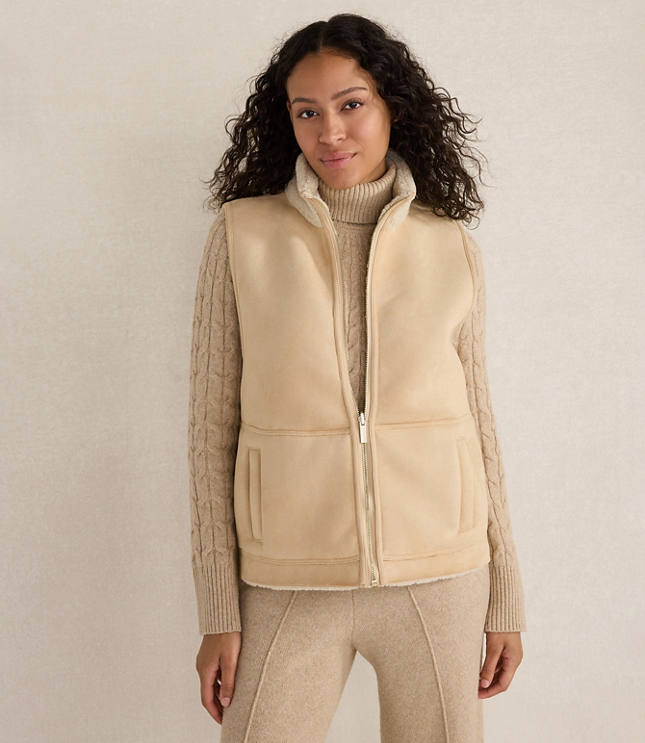 Haven Well Within Faux Suede and Sherpa Reversible Vest