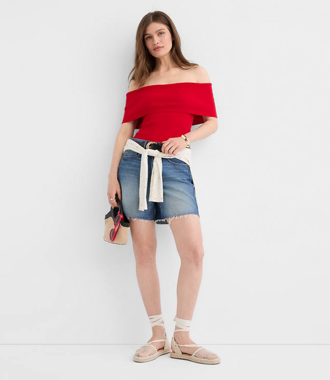 Ribbed Off The Shoulder Sweater