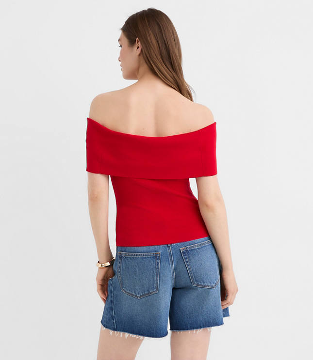 Ribbed Off The Shoulder Sweater