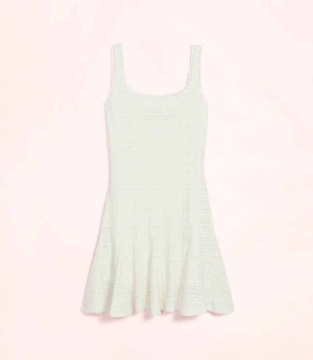 Lately Scalloped Pointelle Mini Dress
