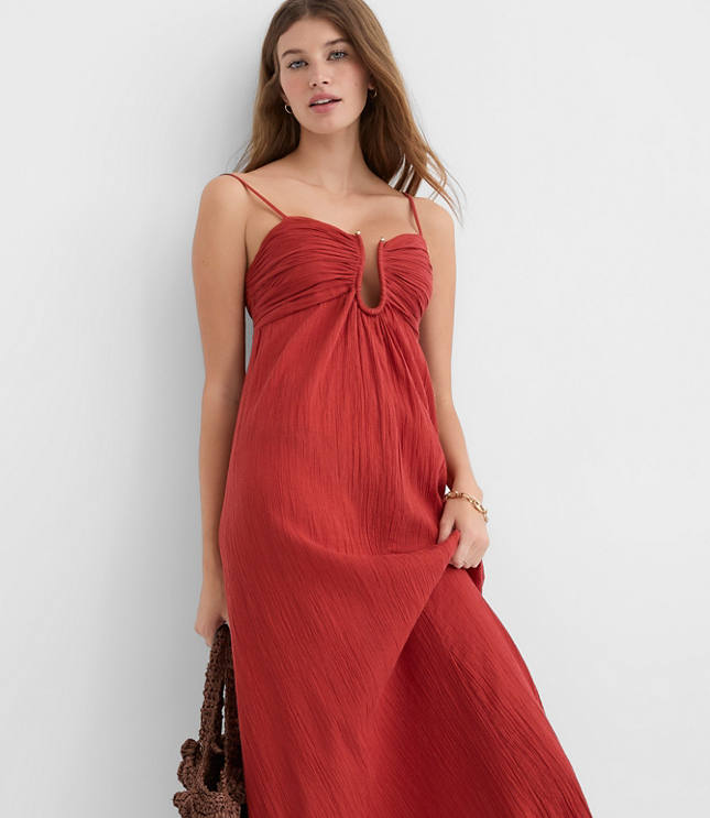 LOFT Beach Hook Keyhole Maxi Dress