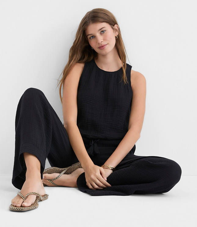 Petite LOFT Beach Triple Cloth Bubble Tank Top