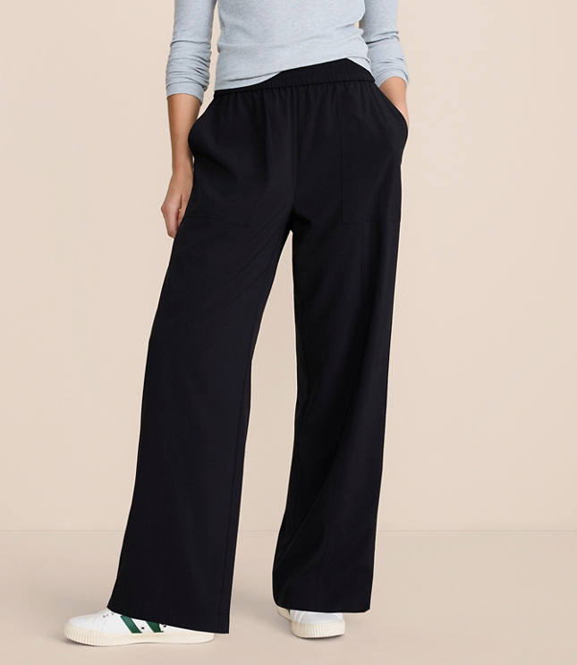 Petite Lou & Grey Zip Hem Wanderweave Zip Wide Leg Pants