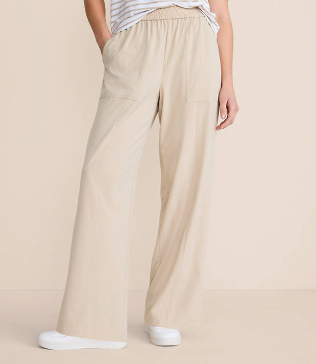Petite Lou & Grey Zip Hem Wanderweave Zip Wide Leg Pants