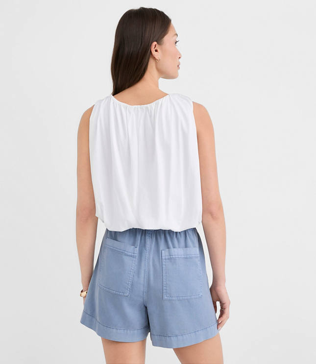 Ruched Boatneck Bubble Hem Shell - image 3