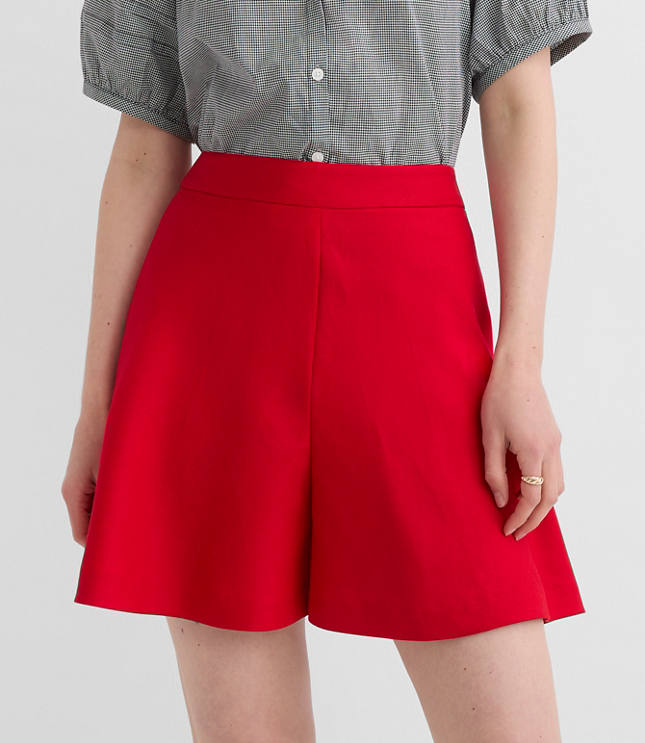 Side Zip Shorts in Linen Blend