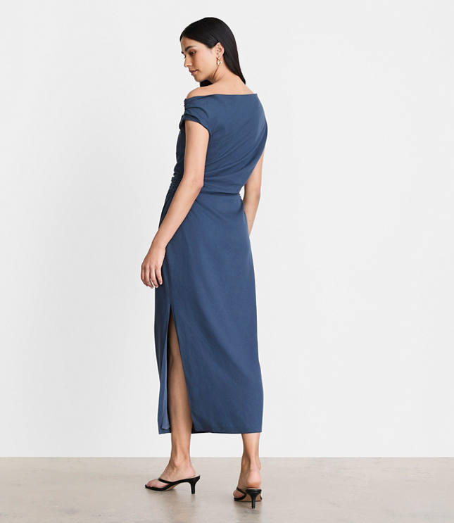 LOFT Versa Pure Spun Off The Shoulder Midi Dress carousel Product Image 2