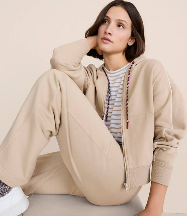 Petite Lou & Grey Piped Elite Fleece Zip Hoodie