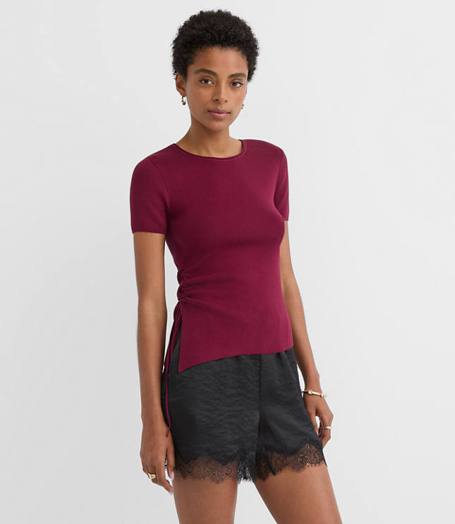 CAP SLV ASYMMETRIC CINCH SWTR TOP carousel Product Image 1