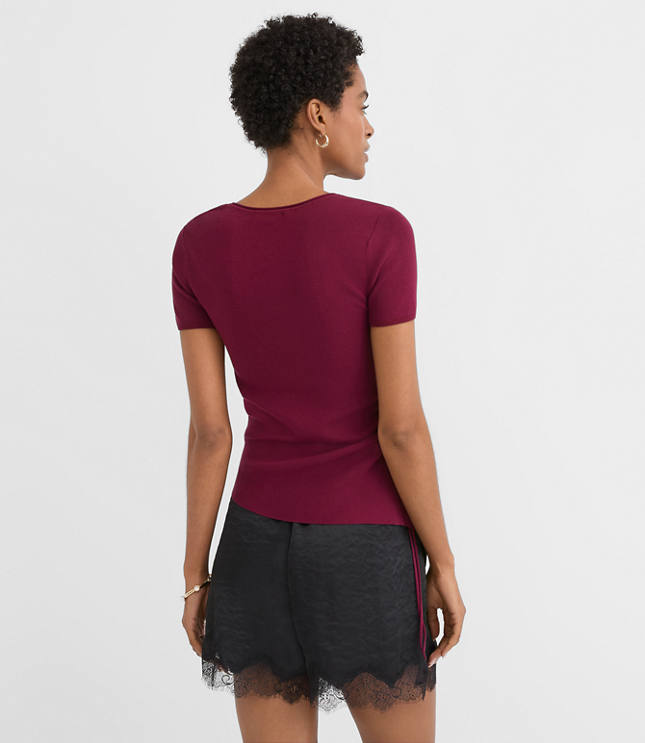 CAP SLV ASYMMETRIC CINCH SWTR TOP carousel Product Image 3