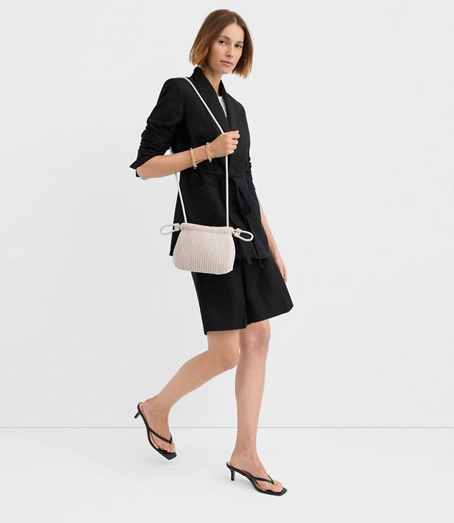 Petite Linen Blend Tie Waist Modern Blazer