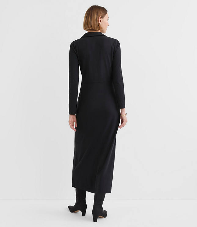 Petite Button Twist Midi Dress