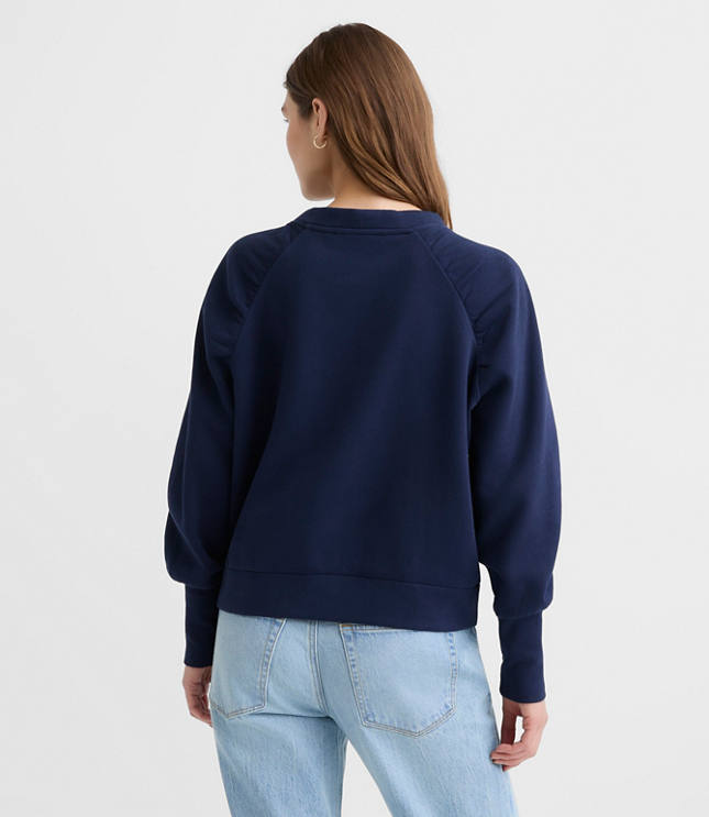 Petite Shirred Shoulder Sweatshirt