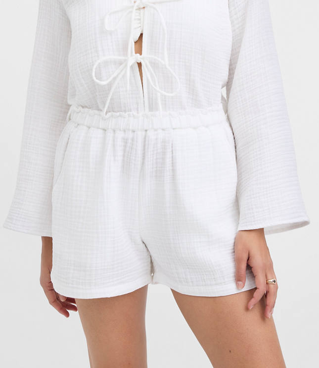 LOFT Beach Ruffle Triple Cloth Shorts