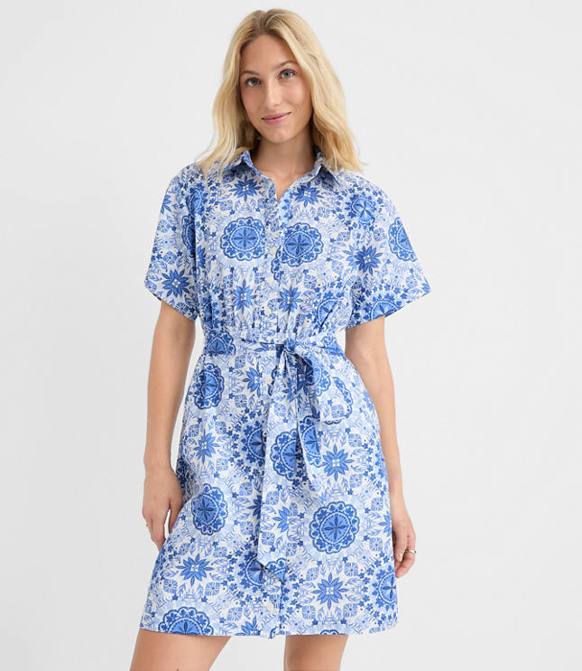 Mosaic Linen Cotton Mini Pocket Shirtdress carousel Product Image 2