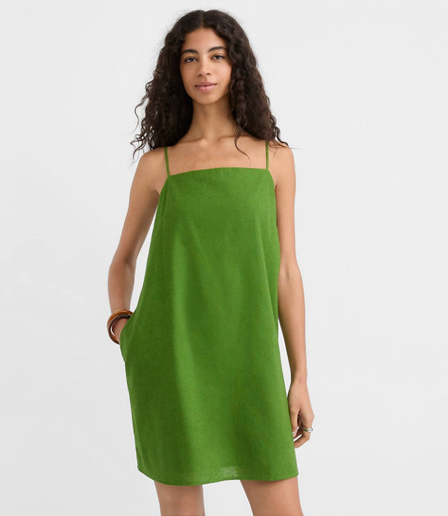 Linen Cotton Strappy Mini Pocket Dress carousel Product Image 2
