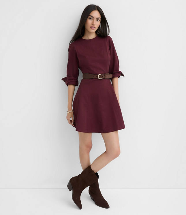 Petite Seamed Barrel Sleeve Mini Dress