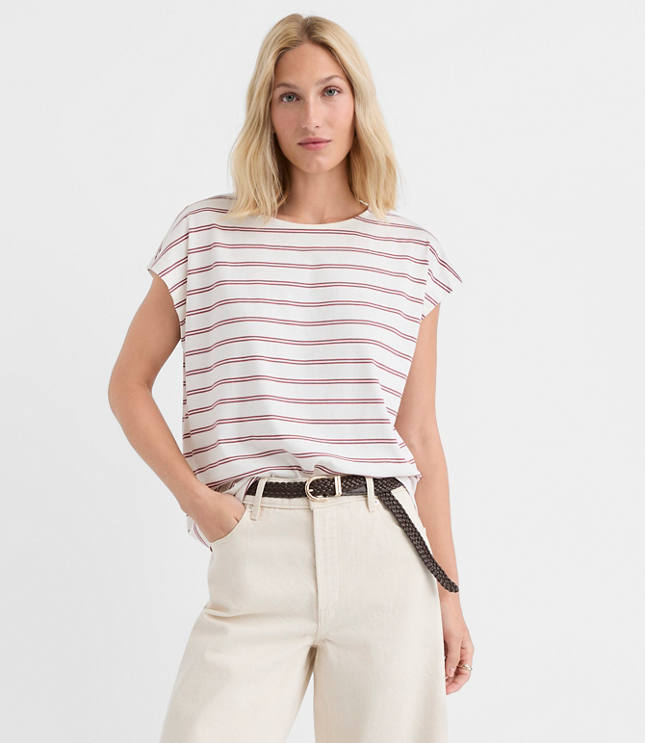 Petite Striped Modern Wedge Tee carousel Product Image 2