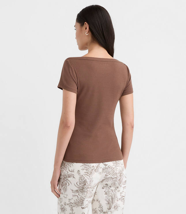 Perfect Ribbed Envelope Neck Tee