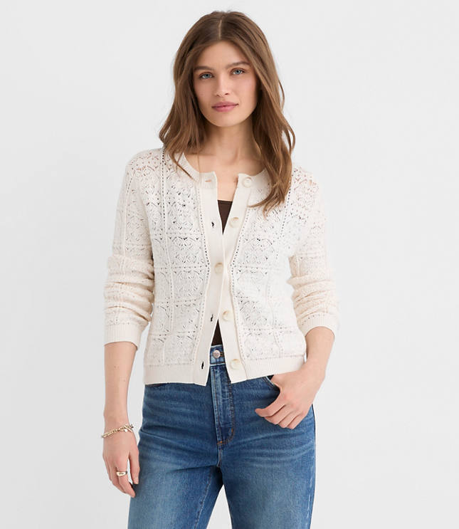 Petite Geo Textured Sweater Jacket