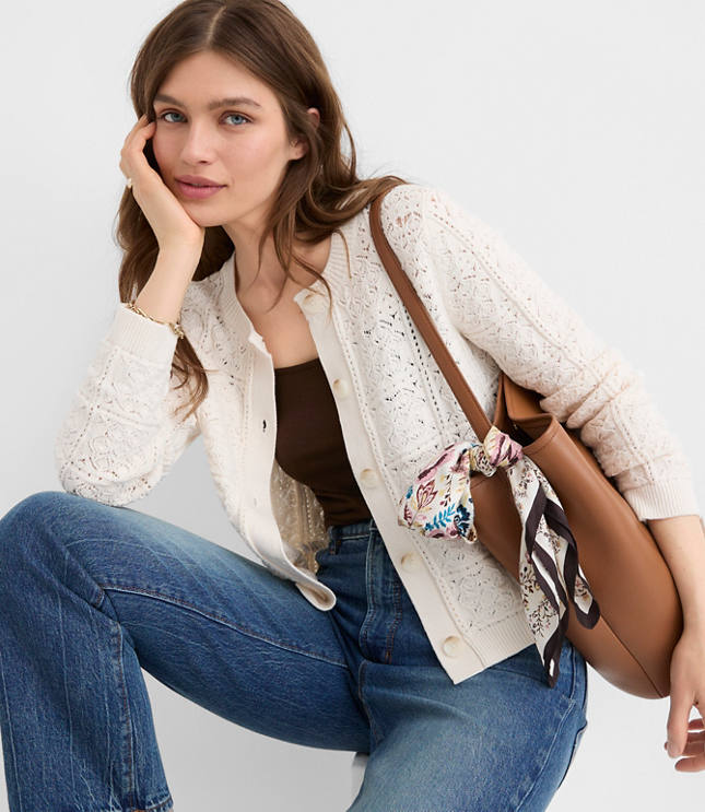 Petite Geo Textured Sweater Jacket