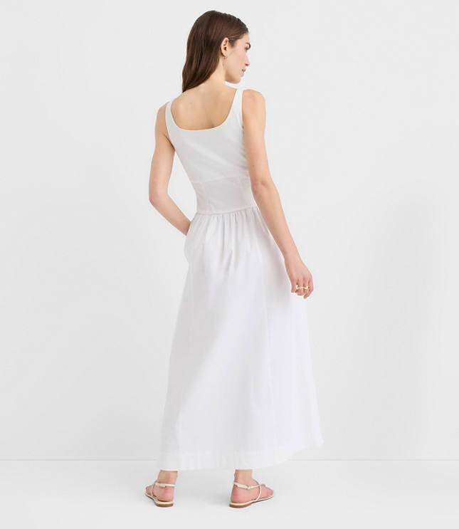 Seamed Waist Midi Pocket Dress