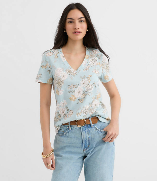 Petite Floral Everyday V-Neck Tee