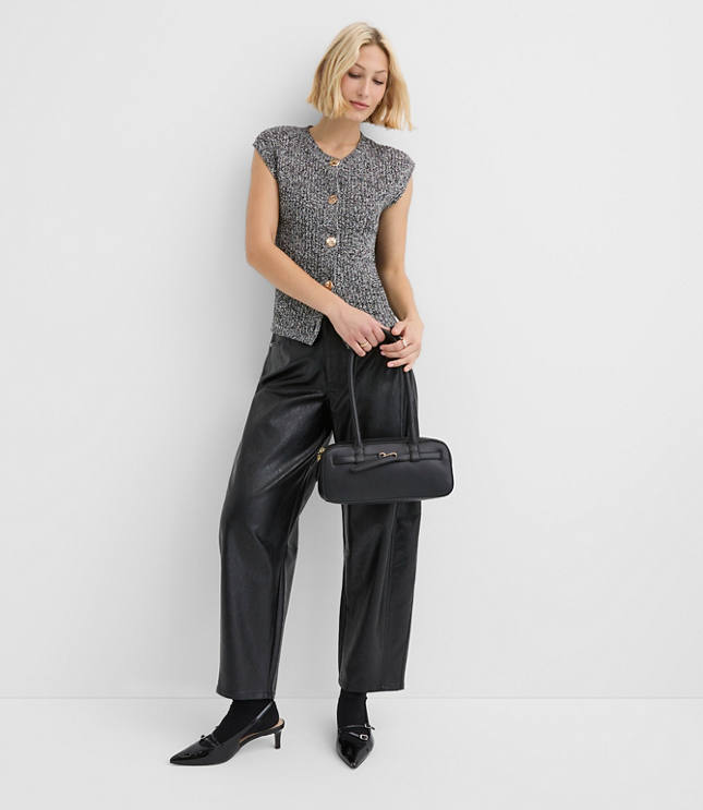 Hammered Metallic Button Sweater Vest