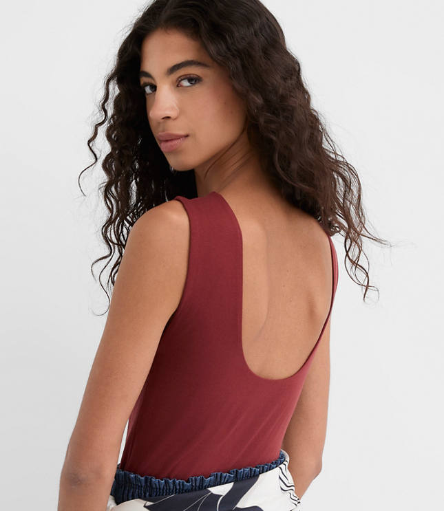 Scoop Back Boatneck Tank Top