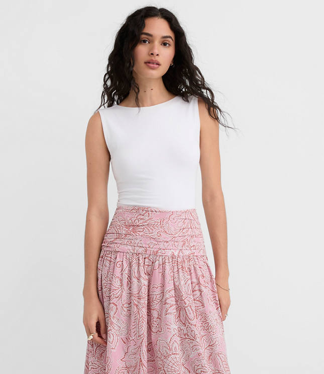 Scoop Back Boatneck Tank Top