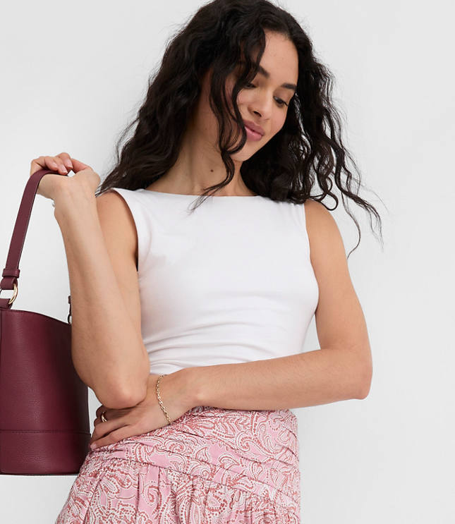 Scoop Back Boatneck Tank Top