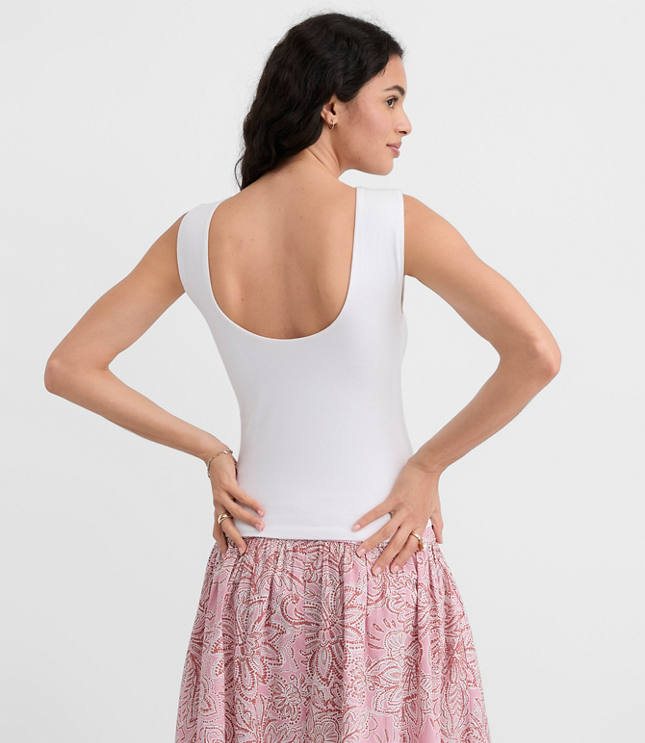 Scoop Back Boatneck Tank Top
