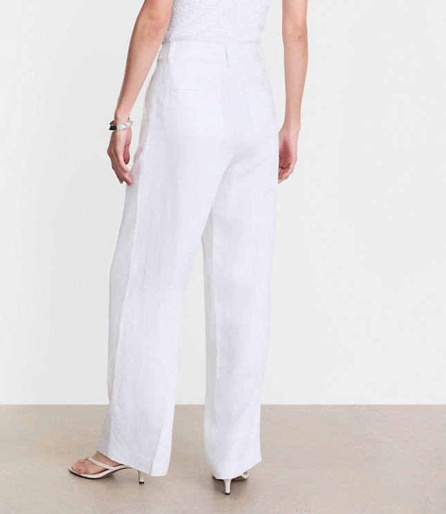 LOFT Versa Luxe Lyocell Linen Pleated Relaxed Straight Pants